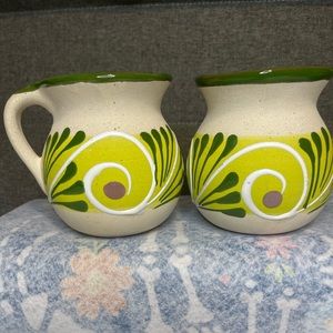 Authentic Mexican ceramic coffee mugs set of 2 - jarritos de barro